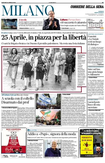 Corriere della Sera (Milano) - 25 Apr. 2024
