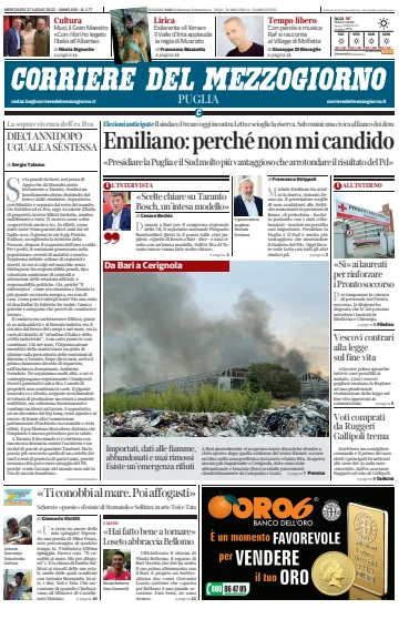 Corriere del Mezzogiorno (Puglia) - 27 Jul 2022
