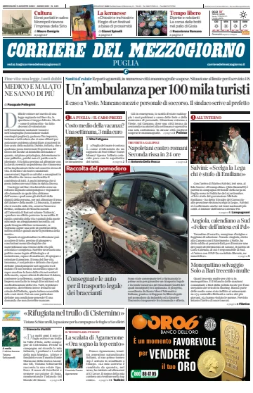 Corriere del Mezzogiorno (Puglia) - 3 Aug 2022