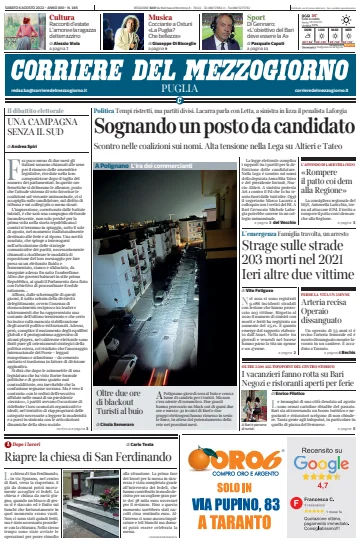 Corriere del Mezzogiorno (Puglia) - 6 Aug 2022