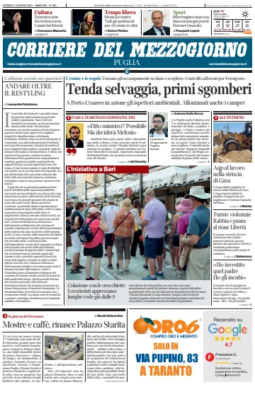 Corriere del Mezzogiorno (Puglia) - 11 Aug 2022