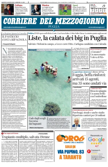 Corriere del Mezzogiorno (Puglia) - 23 Aug 2022