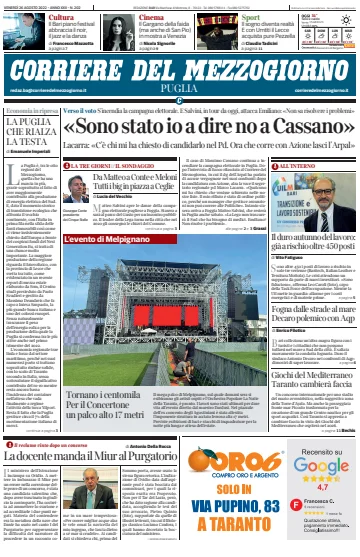 Corriere del Mezzogiorno (Puglia) - 26 Aug 2022
