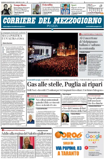 Corriere del Mezzogiorno (Puglia) - 28 Aug 2022