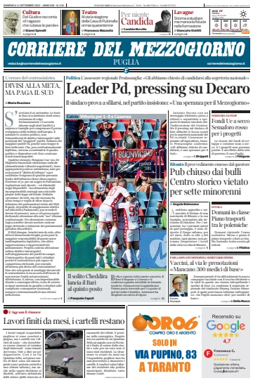 Corriere del Mezzogiorno (Puglia) - 11 Sep 2022