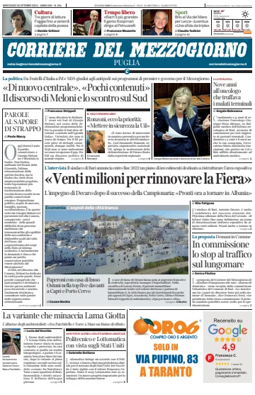 Corriere del Mezzogiorno (Puglia) - 26 Oct 2022