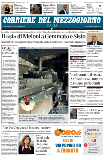 Corriere del Mezzogiorno (Puglia) - 1 Nov 2022