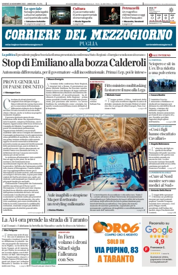 Corriere del Mezzogiorno (Puglia) - 18 Nov 2022