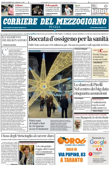 Corriere del Mezzogiorno (Puglia) - 3 Dec 2022