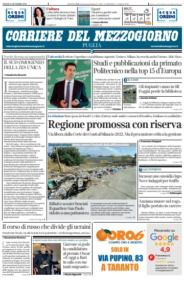 Corriere del Mezzogiorno (Puglia) - 21 Sep 2023