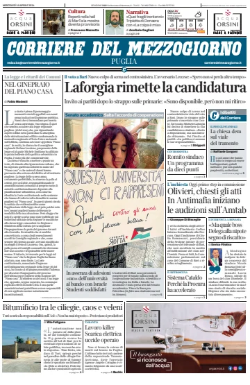 Corriere del Mezzogiorno (Puglia) - 10 四月 2024