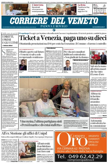 Corriere del Veneto (Padova e Rovigo) - 25 4月 2024