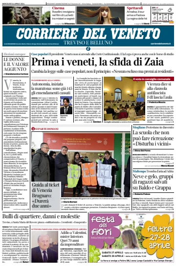 Corriere del Veneto (Treviso e Belluno) - 24 abril 2024