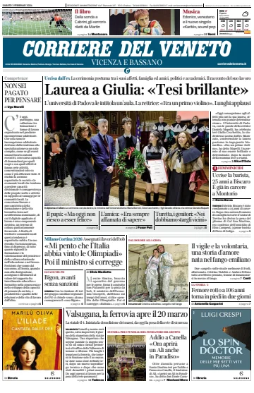 Corriere del Veneto (Vicenza e Bassano) - 3 Feb 2024