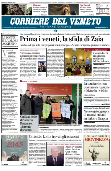 Corriere del Veneto (Vicenza e Bassano) - 24 四月 2024