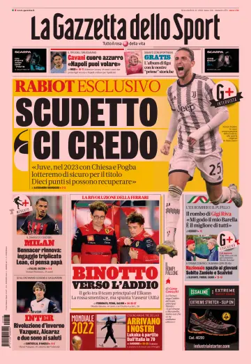 La Gazzetta dello Sport - Bologna - 16 Nov 2022