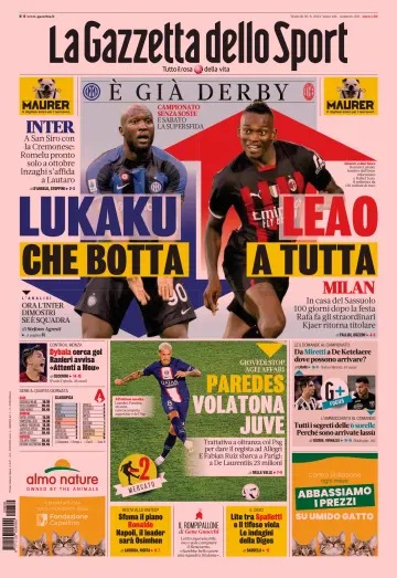 La Gazzetta dello Sport - Cagliari - 30 Aug 2022
