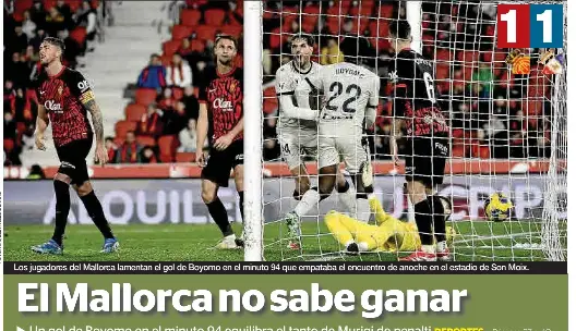 EL MALLORCA NO SABE GANAR