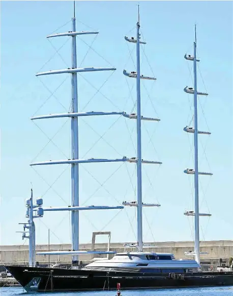 A REALLY SUPER YACHT SAILS INTO MALLORCA