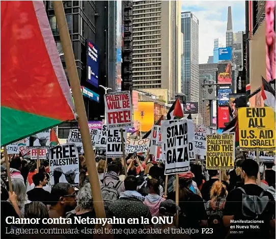 CLAMOR CONTRA NETANYAHU EN LA ONU