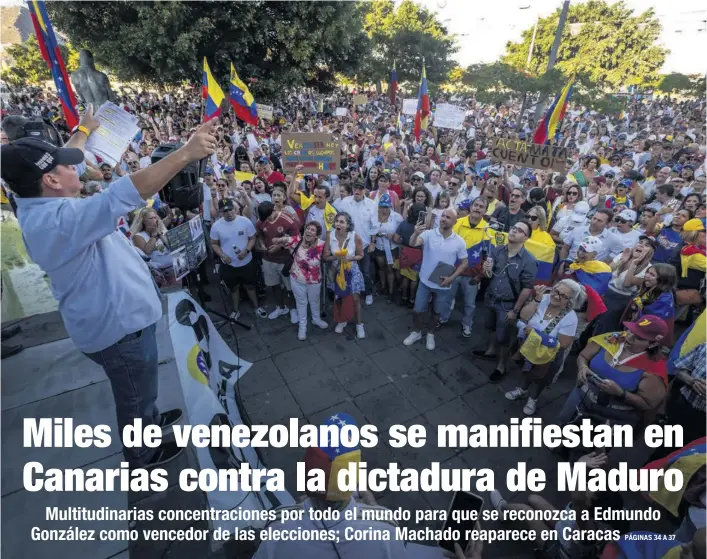 MILES DE VENEZOLANOS SE MANIFIESTAN EN CANARIAS CONTRA LA DICTADURA DE MADURO