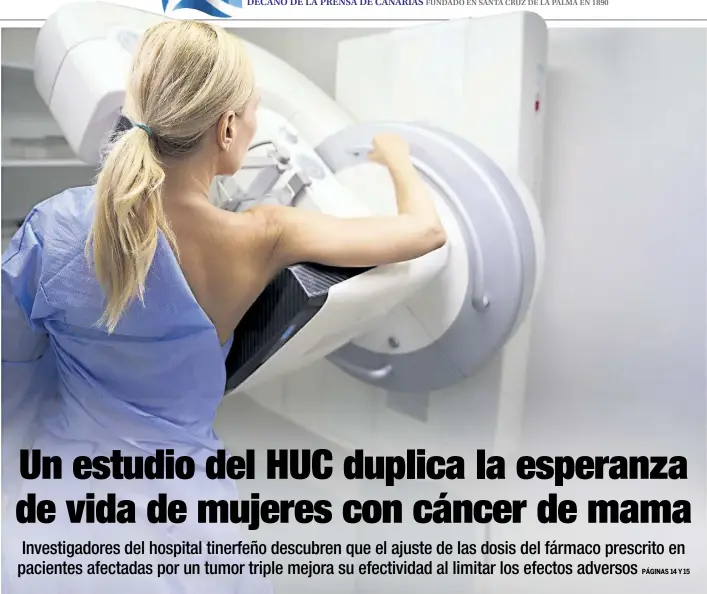 UN ESTUDIO DEL HUC DUPLICA LA ESPERANZA DE VIDA DE MUJERES CON CÁNCER DE MAMA