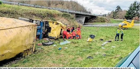 HERIDO GRAVE UN CAMIONERO DE 26 AÑOS EN BROLLÓN