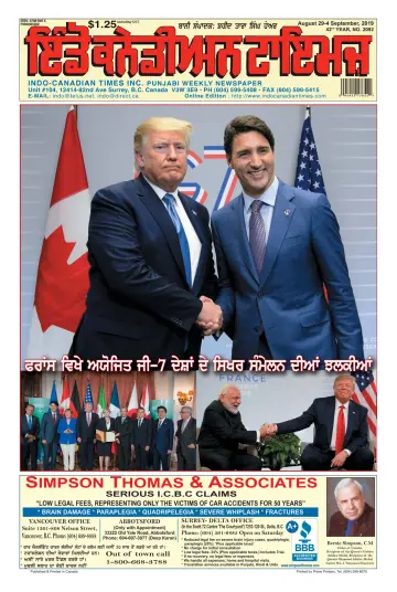 Indo-Canadian Times - 29 Aug 2019