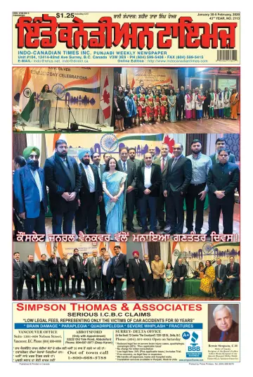 Indo-Canadian Times - 30 Jan 2020