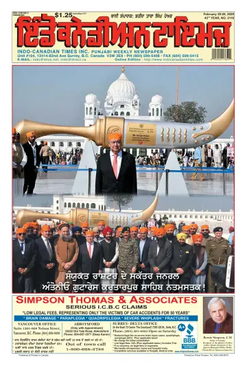 Indo-Canadian Times - 20 Feb 2020