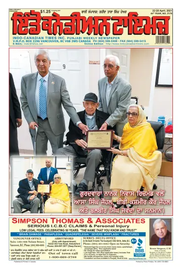 Indo-Canadian Times - 22 Apr 2021