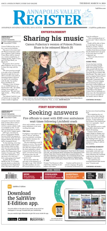 Annapolis Valley Register - 14 Maw 2024