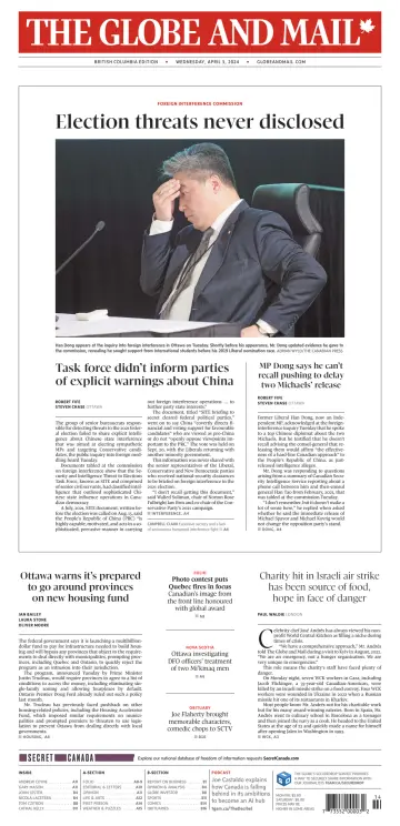 The Globe and Mail (BC Edition) - 3 Apr 2024