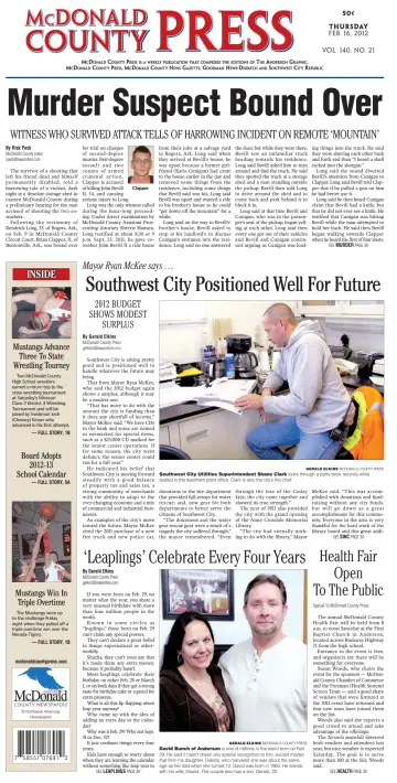 McDonald County Press - 16 Feb 2012
