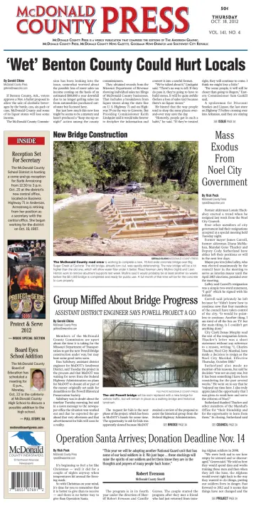 McDonald County Press - 18 Oct 2012