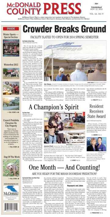 McDonald County Press - 22 Nov 2012
