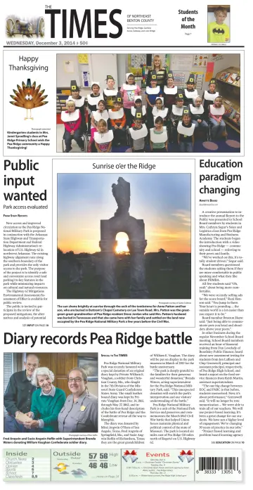 Pea Ridge Times - 3 Dec 2014
