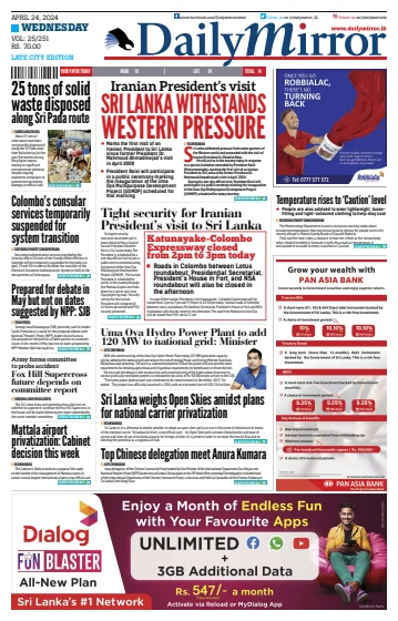 Daily Mirror (Sri Lanka) - 24 abr. 2024