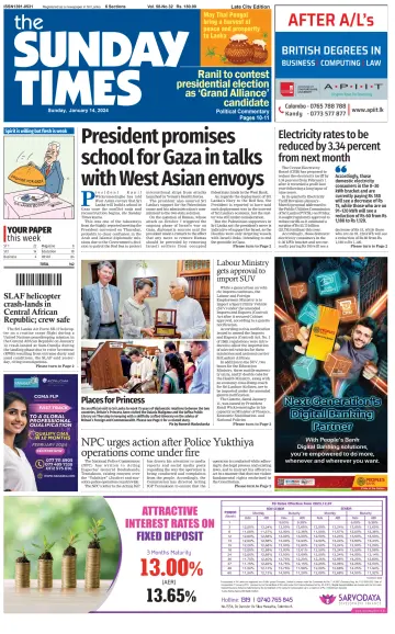 Sunday Times (Sri Lanka) - 14 enero 2024