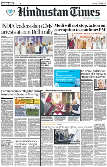 Hindustan Times (Chandigarh) - 1 Apr 2024
