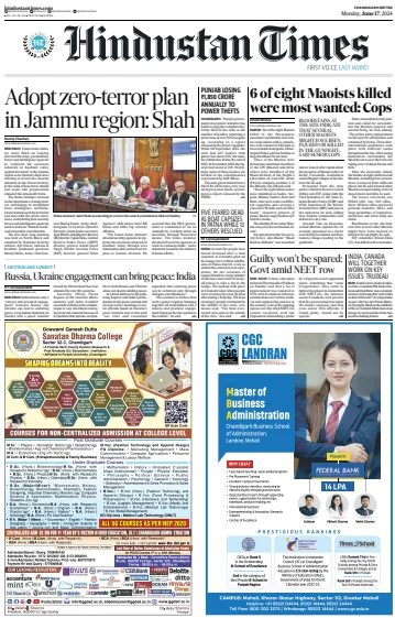 Hindustan Times (Chandigarh) - 17 Jun 2024