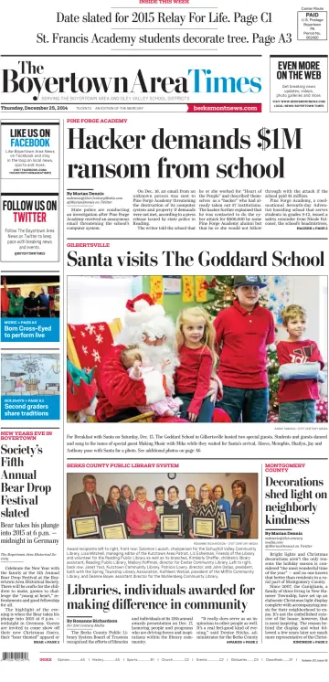 The Boyertown Area Times - 25 Dec 2014