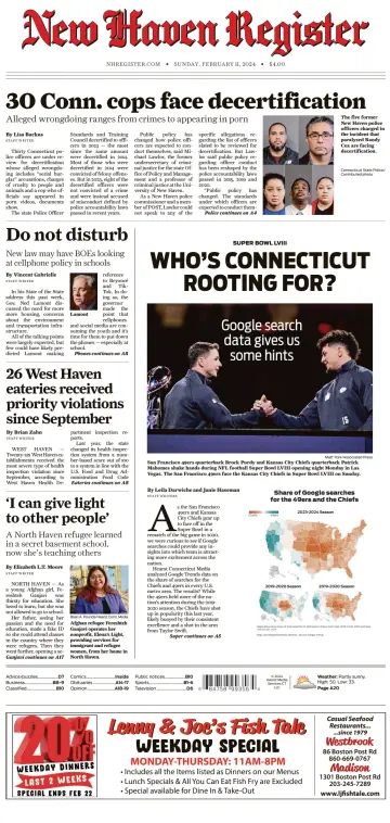 New Haven Register (Sunday) (New Haven, CT) - 11 Chwef 2024
