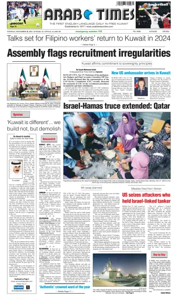 Arab Times - 28 Nov 2023