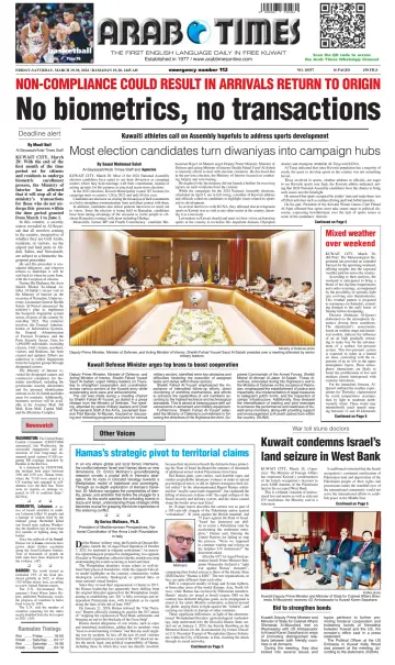 Arab Times - 29 Mar 2024