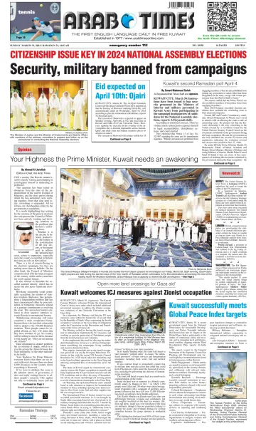 Arab Times - 31 Mar 2024