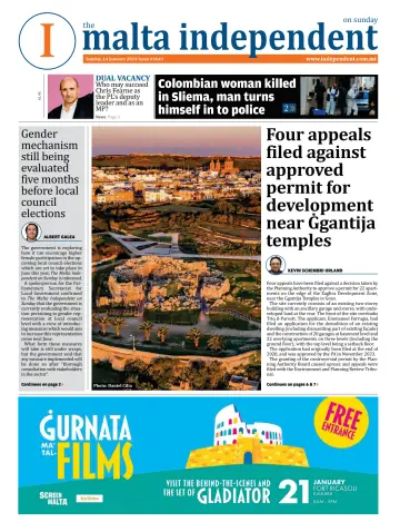 The Malta Independent on Sunday - 14 Ion 2024