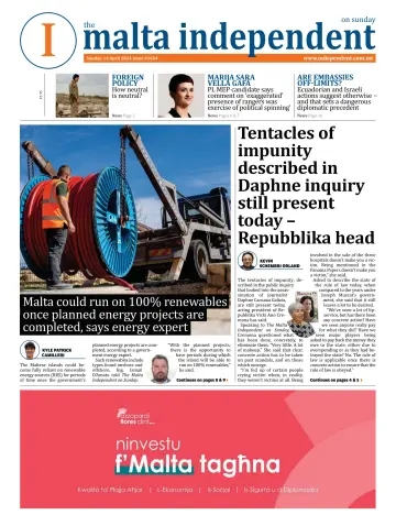 The Malta Independent on Sunday - 14 Apr 2024