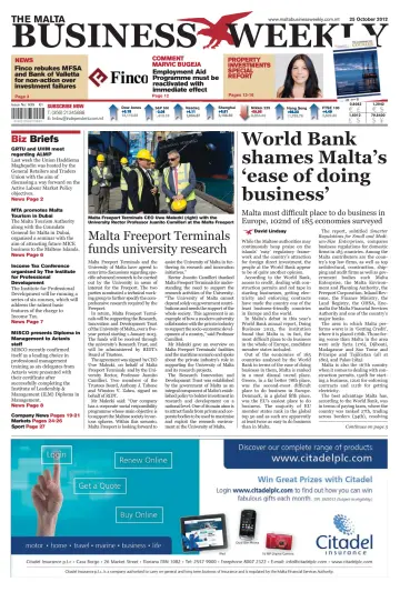 The Malta Business Weekly - 25 Oct 2012