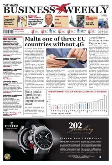 The Malta Business Weekly - 1 Aug 2013